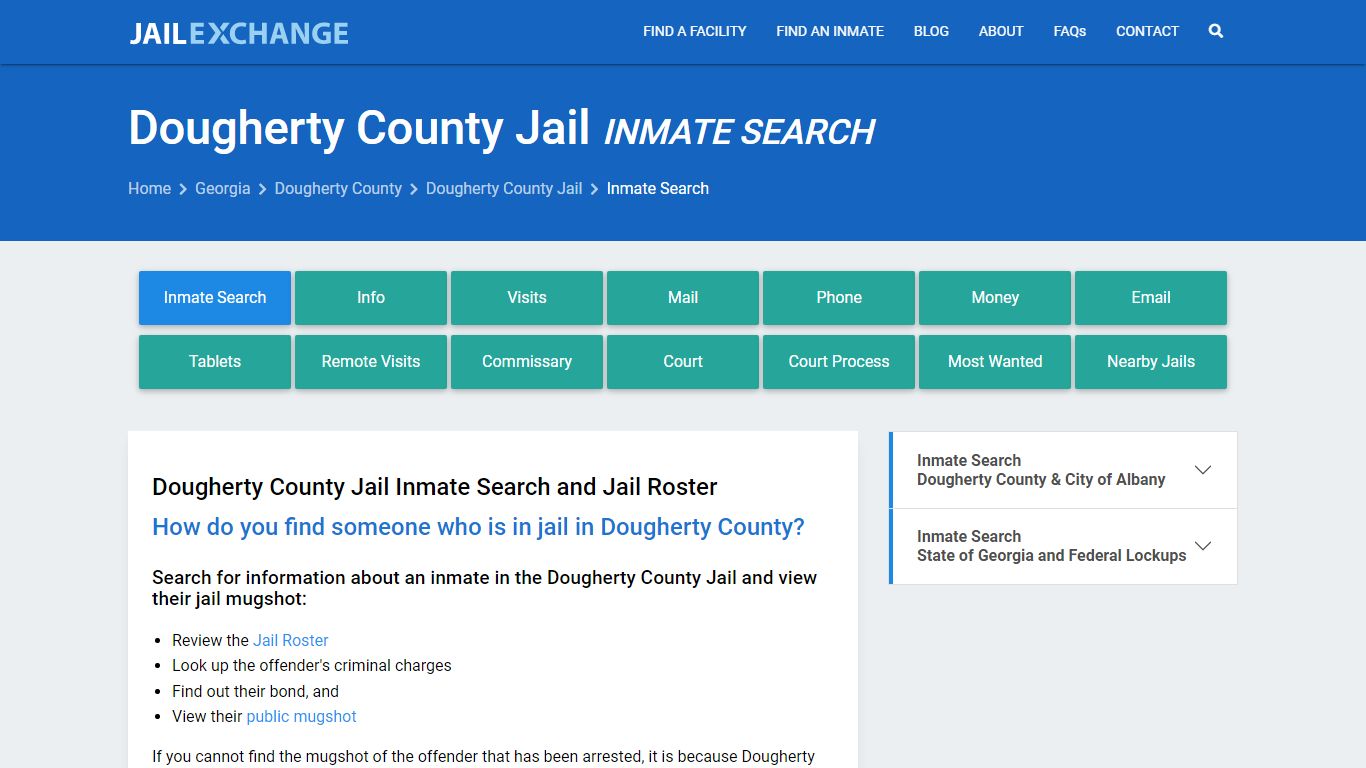 Dougherty County Jail Inmate Search - Jail Exchange