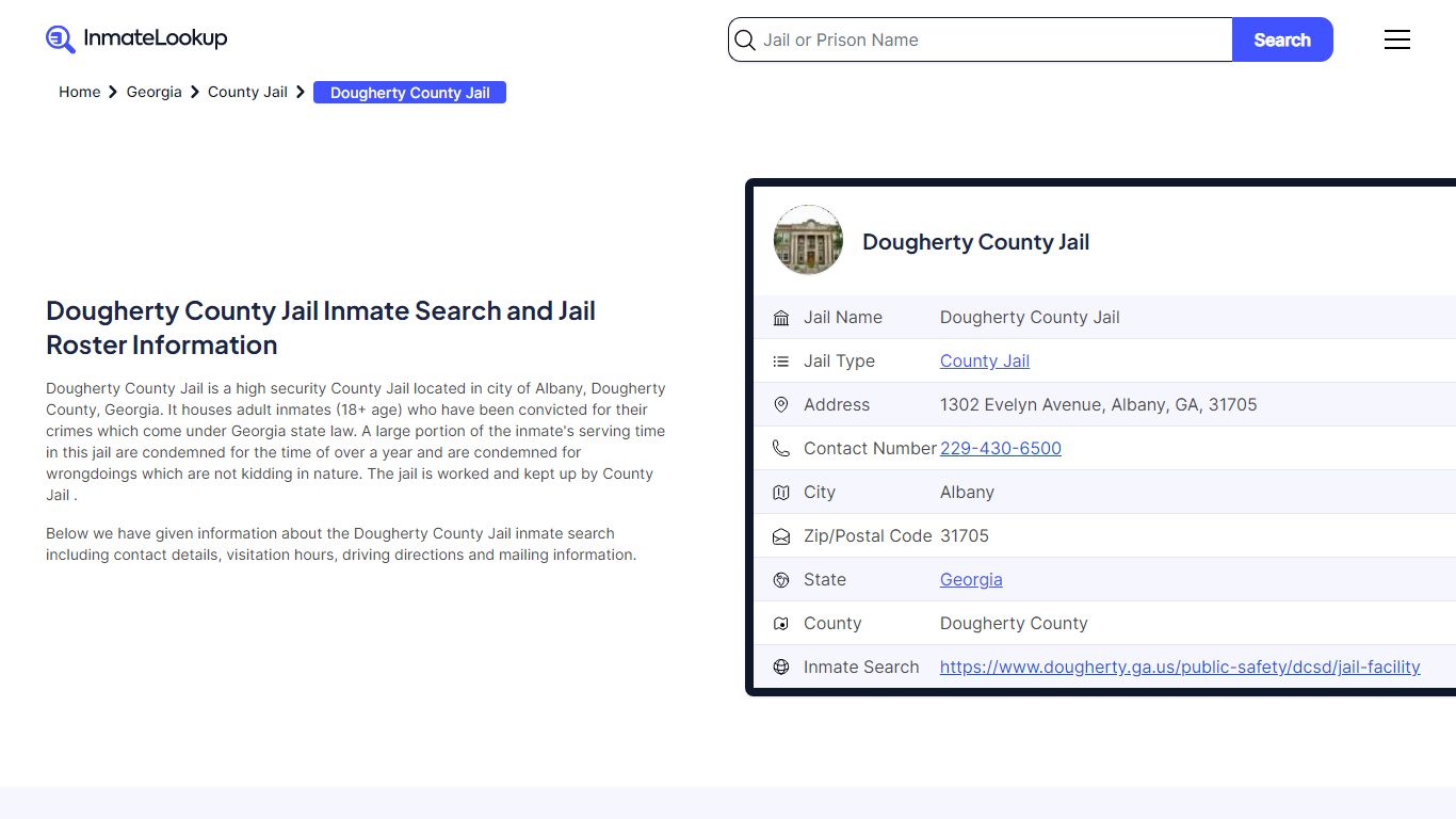 Dougherty County Jail Inmate Search - Albany Georgia - Inmate Lookup